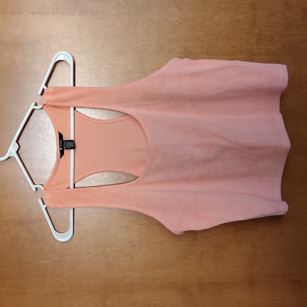 Victoria's Secret On Point Peach Terry Cropped Tank Top